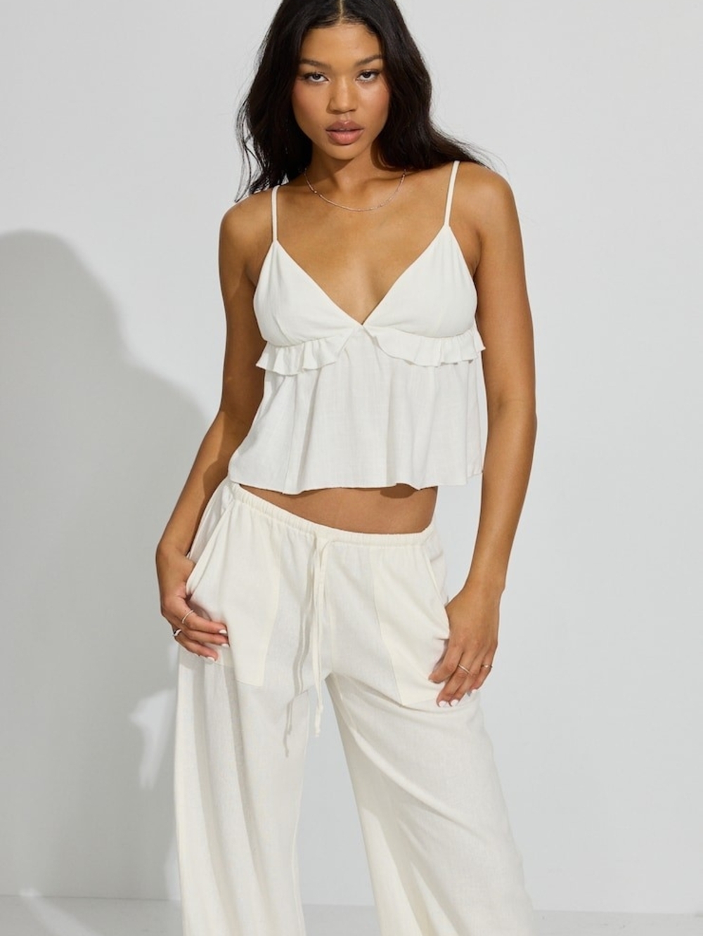 Garage Clothing Strappy Peplum Cami Top